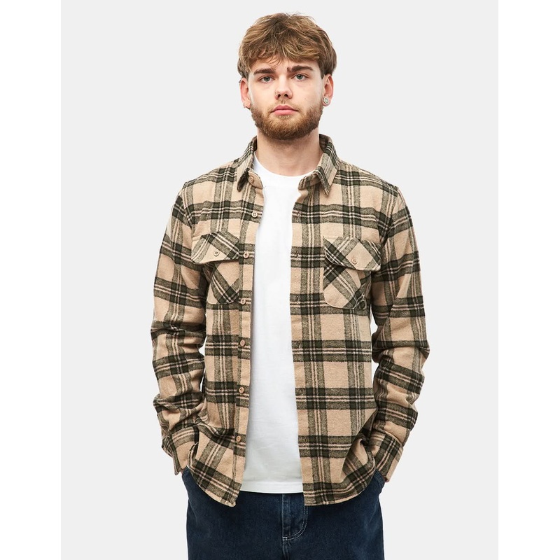 Route One Rydal Flannel Shirt – Natural/Green