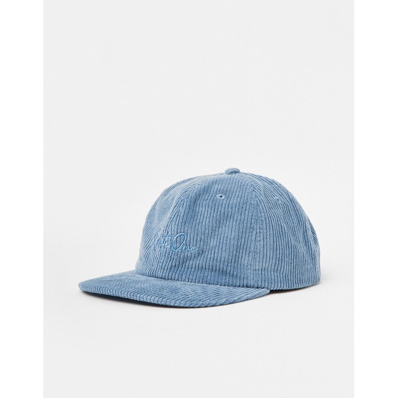 Route One Tonal Script Unstructured Cord 6 Panel Cap – Stone Blue