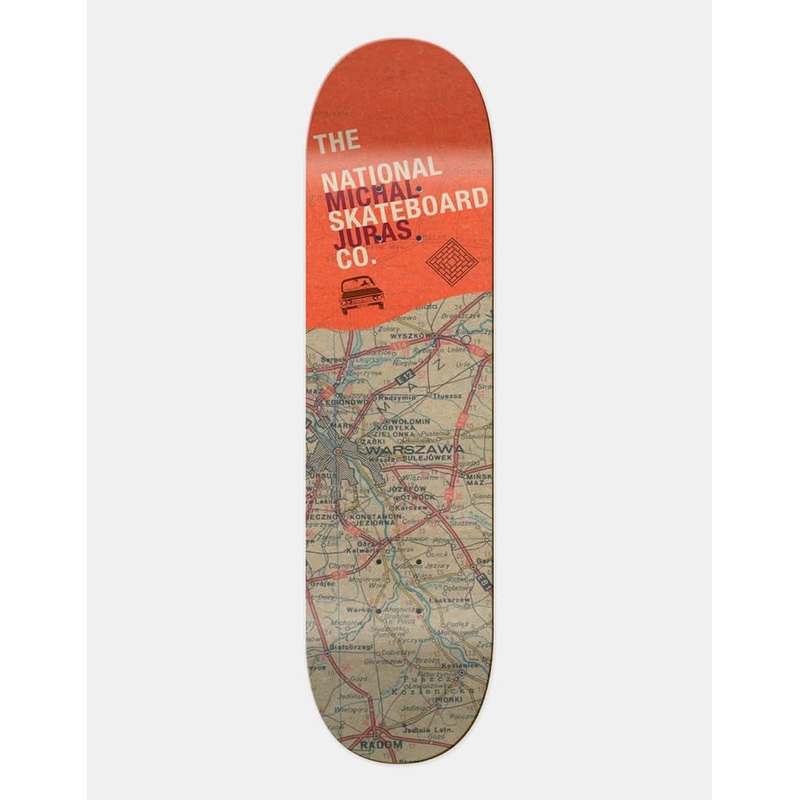 The National Skateboard Co. Michal Warsaw Map MC Skateboard Deck – 8″