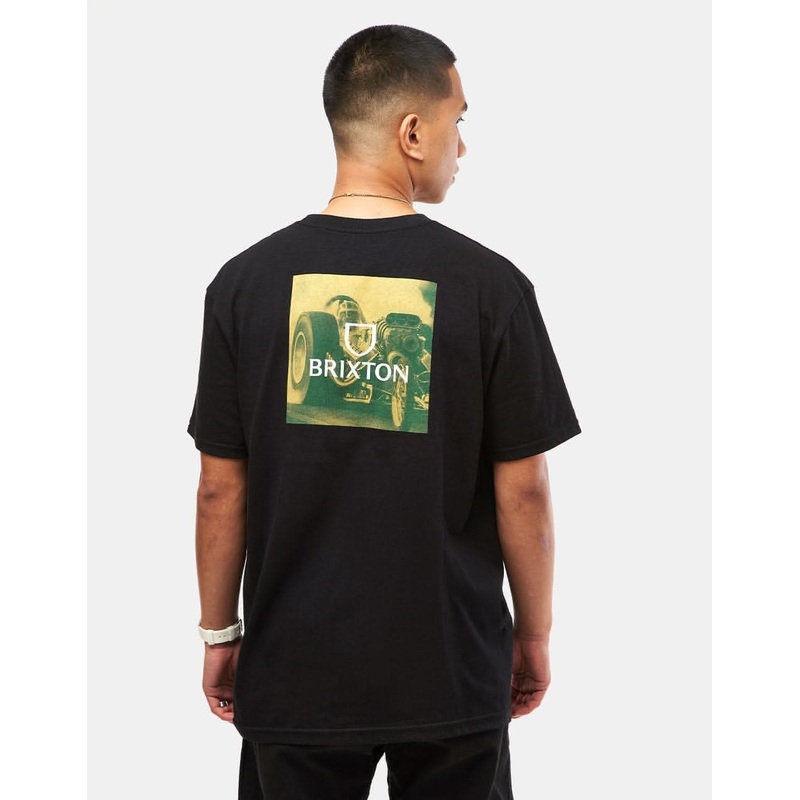 Brixton Alpha Square T-Shirt – Black/Cypress Green/Sunset Yellow