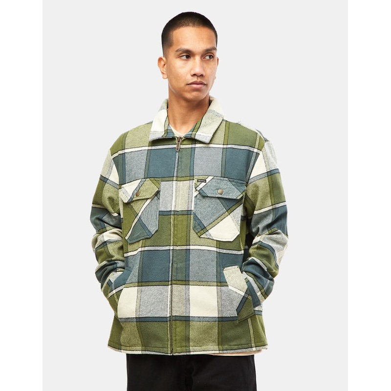 Brixton Motor Zip Jacket – Blue Mirage/Dill Plaid