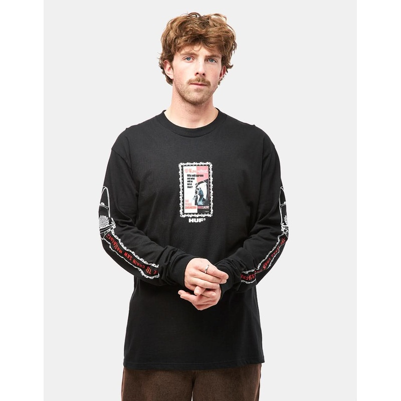 HUF x Texas Chainsaw Massacre Dual Chain L/S T-Shirt – Black