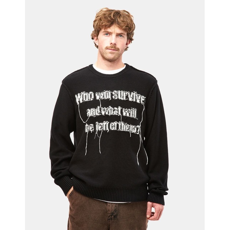 HUF x Texas Chainsaw Massacre Survive Cable Knit Sweater – Black