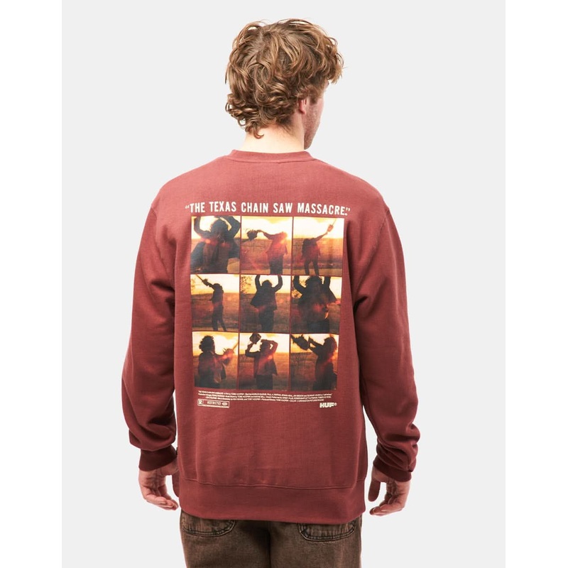 HUF x Texas Chainsaw Massacre Unparalleled Terror Crewneck – Chocolate