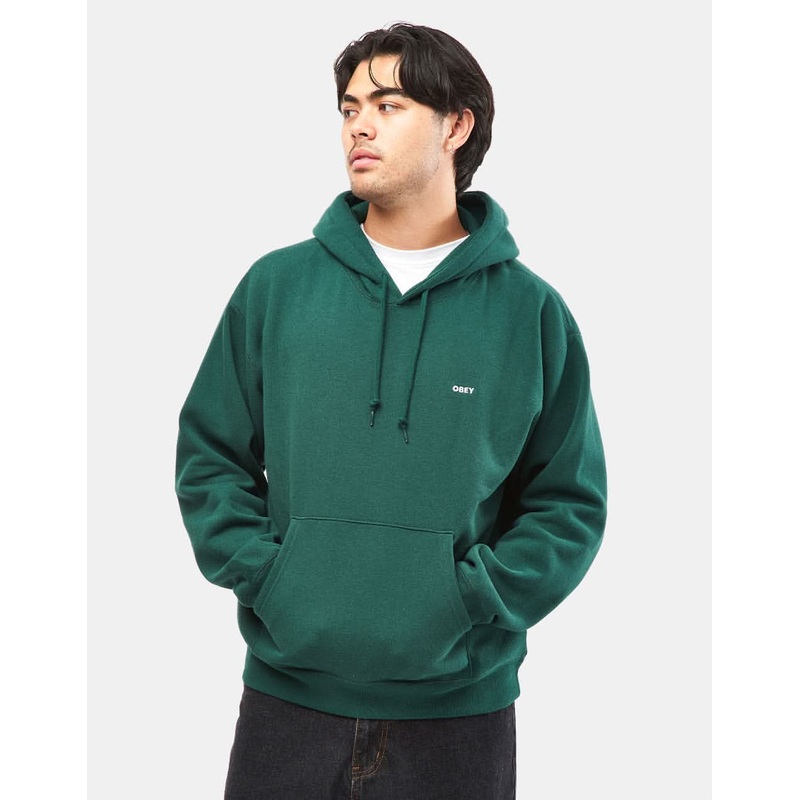 Obey Established Works Bold II Pullover Hoodie – Rain Forest
