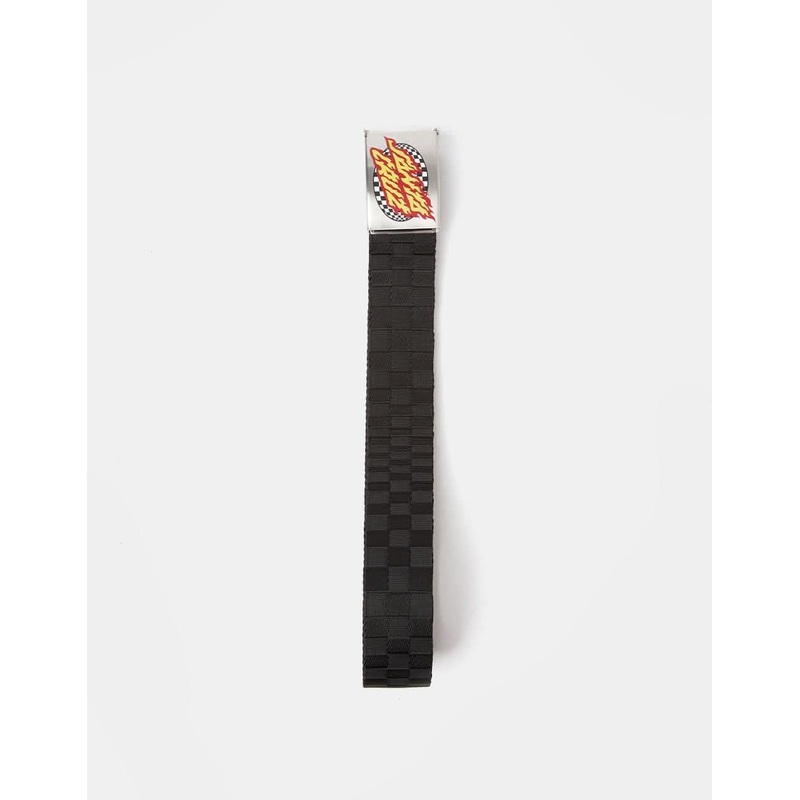 Santa Cruz Oval Check Flame Belt – Black Check