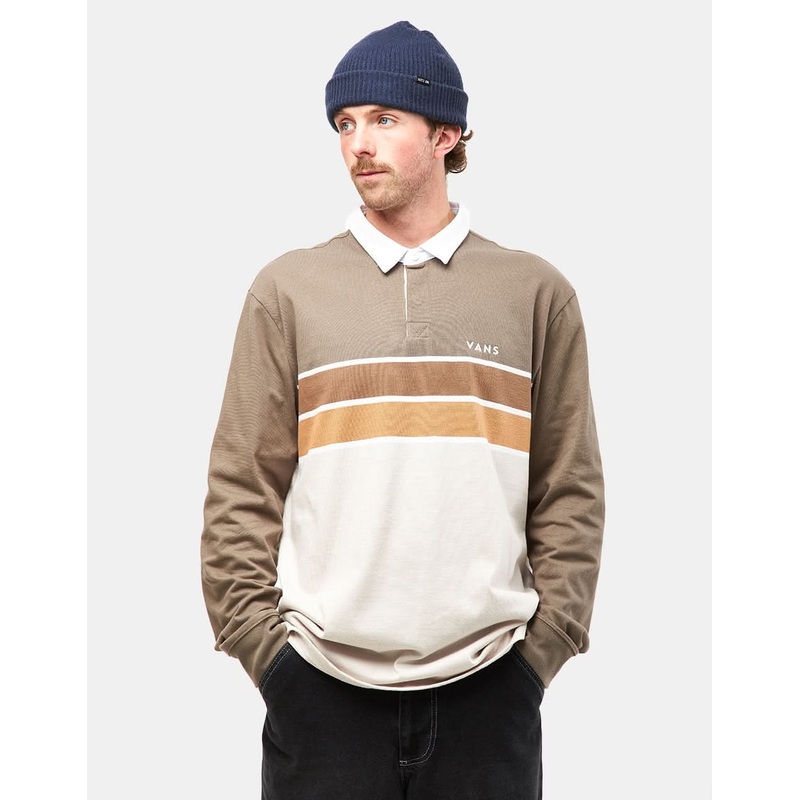 Vans Harrison L/S Rugby Polo Shirt – Bungee Cord/Oatmeal