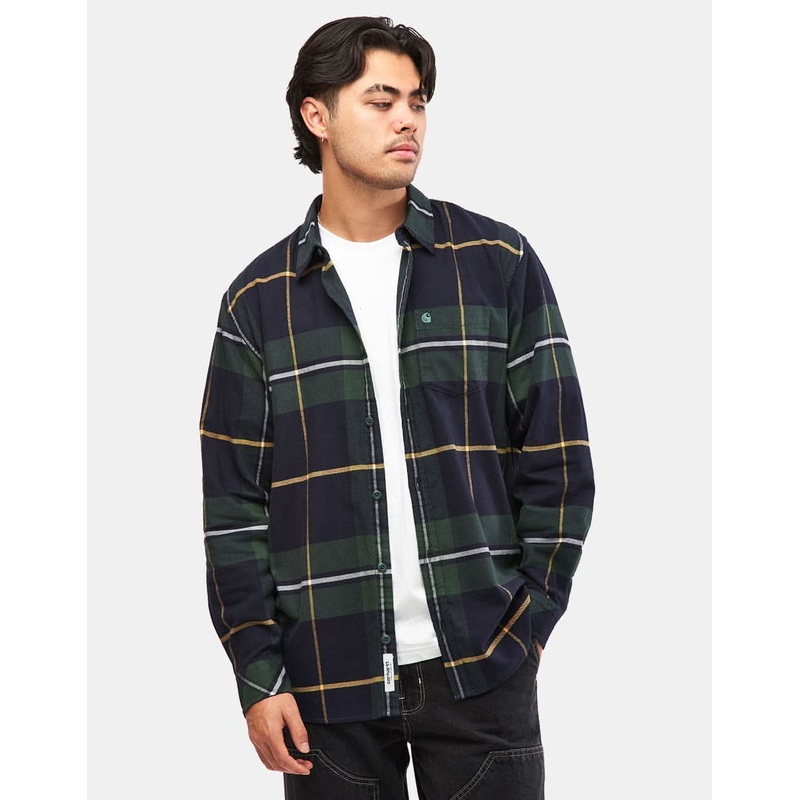 Carhartt WIP L/S Garnett Shirt – Garnett Check/Sycamore Tree/Dark Navy