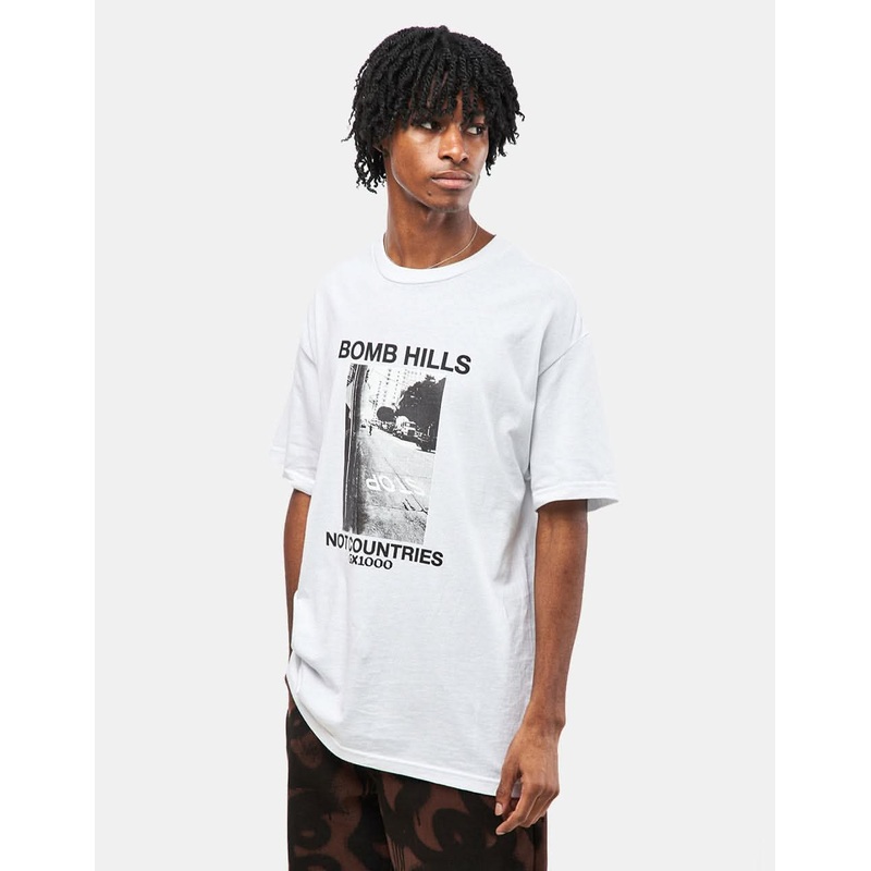 GX1000 Bomb Hills Not Countries T-Shirt – White/Black