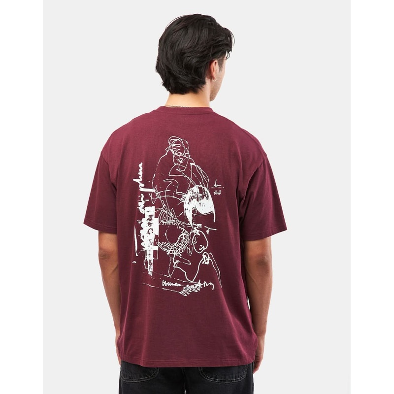Last Resort AB FIG 16 T-Shirt – Fig Red/White