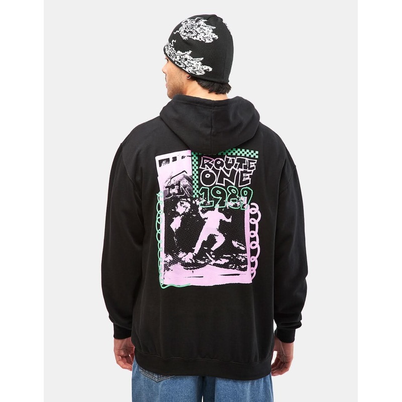 Route One Eighteez Pullover Hoodie – Deep Black