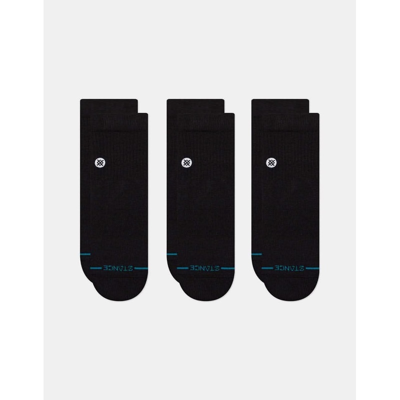 Stance Icon Quarter 3 Pack Socks – Black