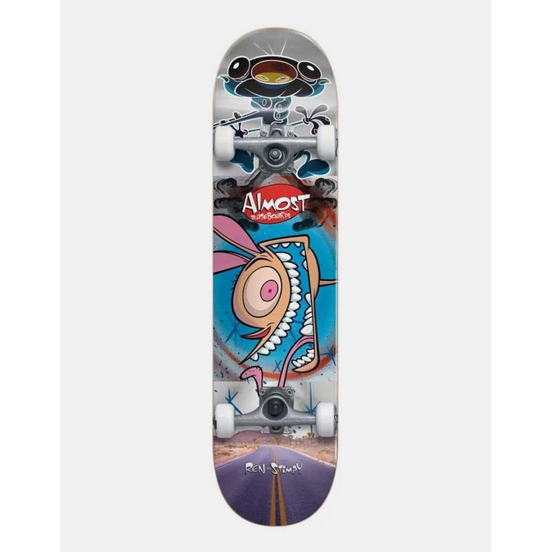 Almost x Ren & Stimpy Freakout Mid Complete Skateboard – 7.375″