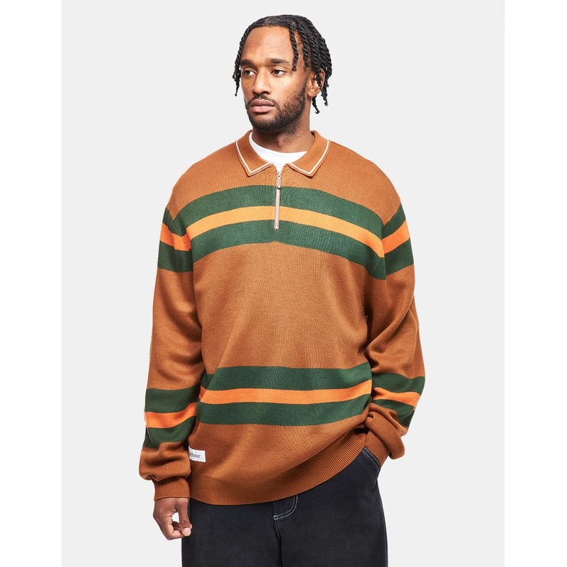 Butter Goods Polo Knit Sweater – Brown