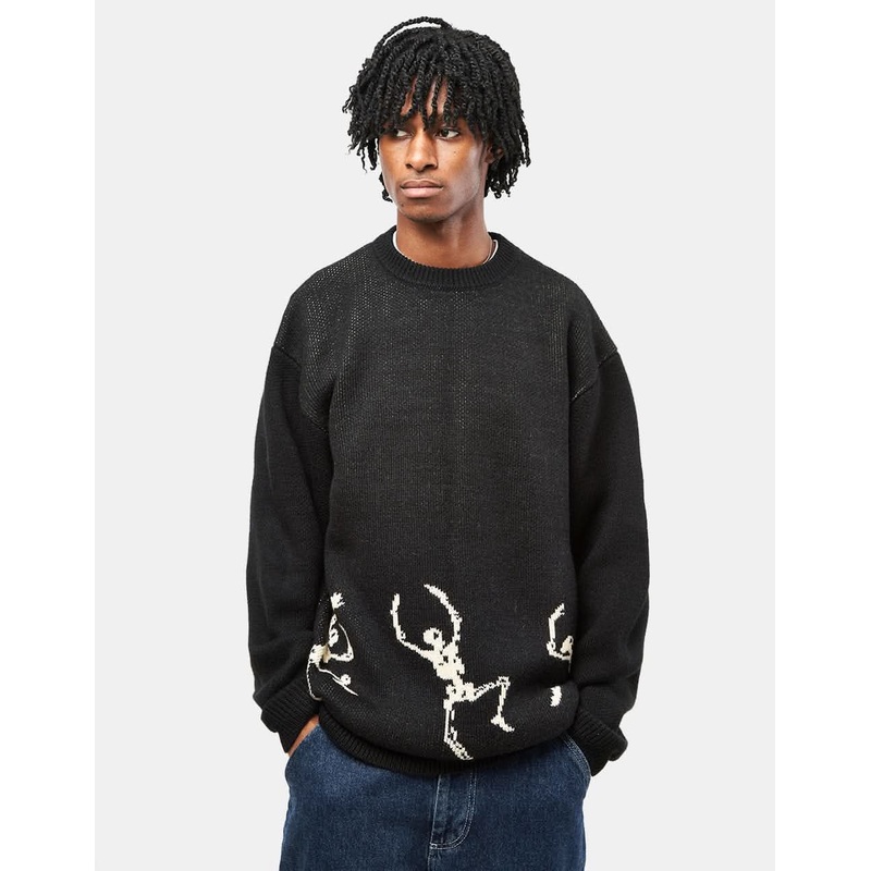 Route One Dancers Knitted Sweater – Black/Ivory Cream