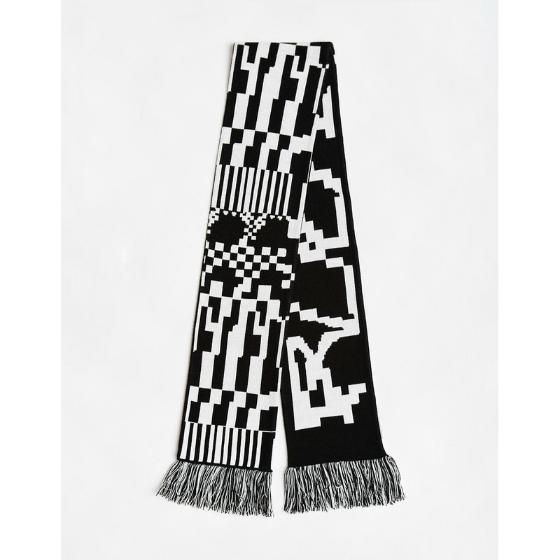 Route One Glitch Scarf – Black/Ivory Cream
