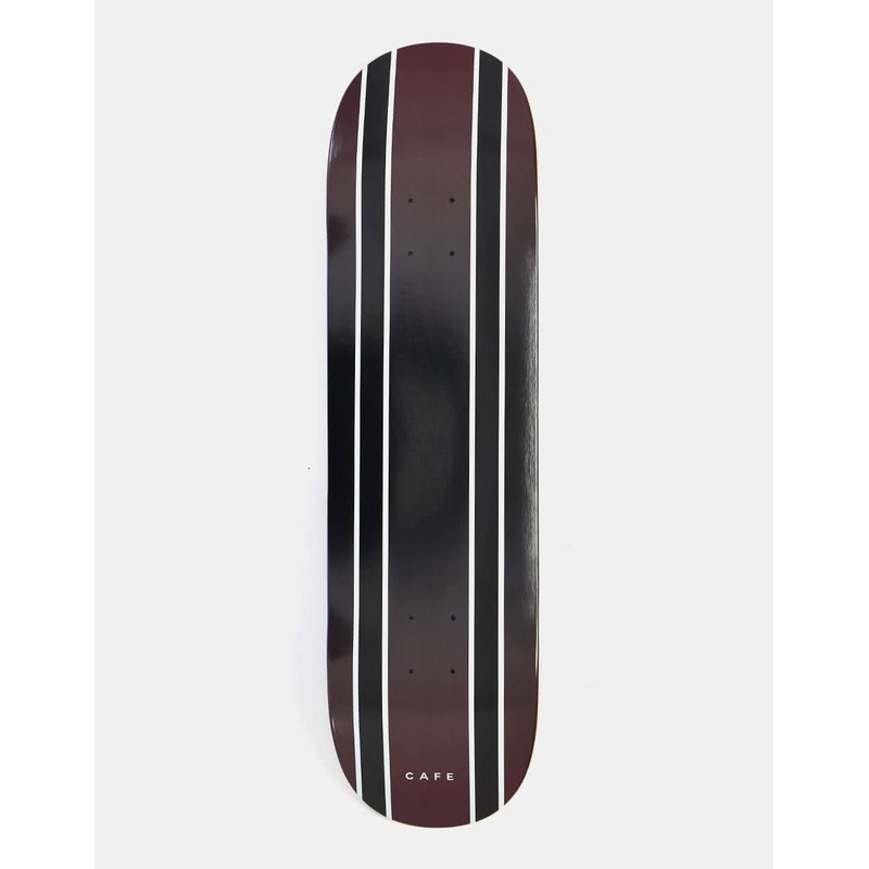 Skateboard Cafe Double Stripe C2 Skateboard Deck – Burgundy/Black Fade