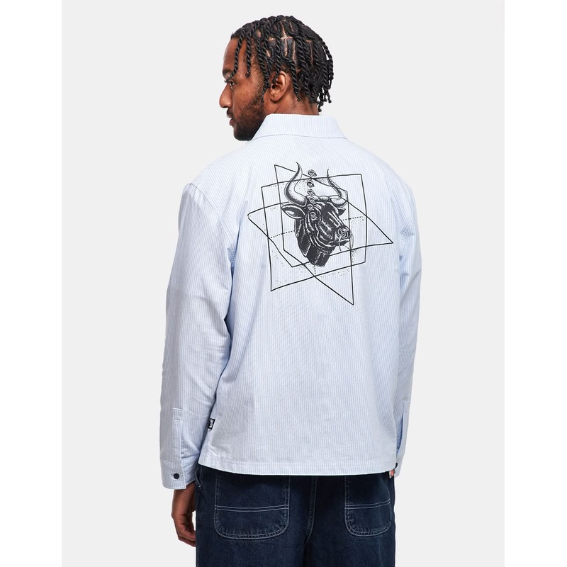 Welcome Dimension Printed L/S Oxford Shirt – Mist