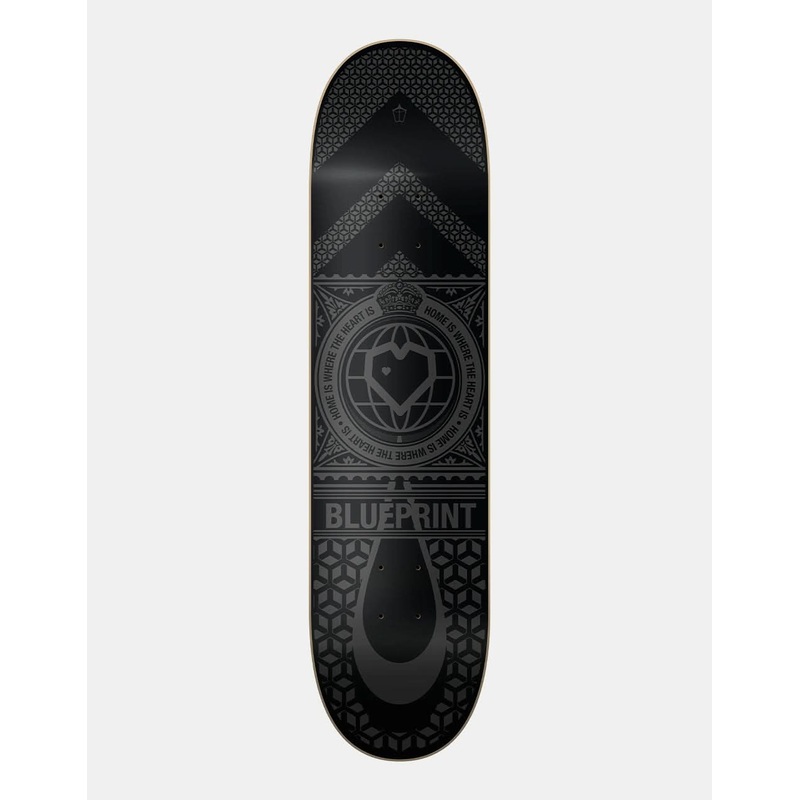 Blueprint Home Heart Black/Black Skateboard Deck – 8.25″