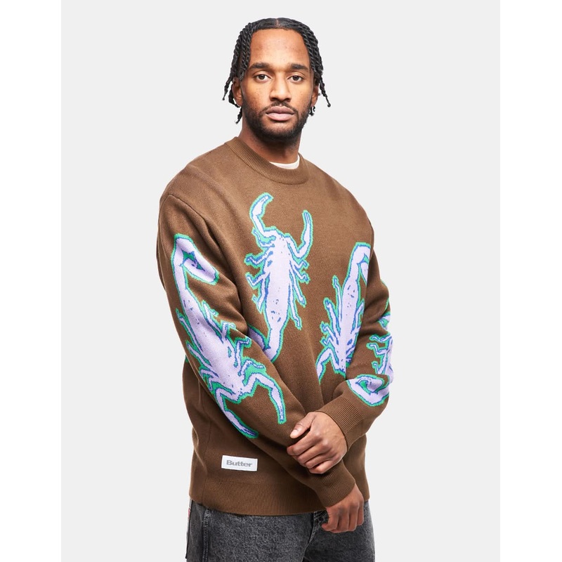 Butter Goods Scorpion Knitted Sweater – Brown