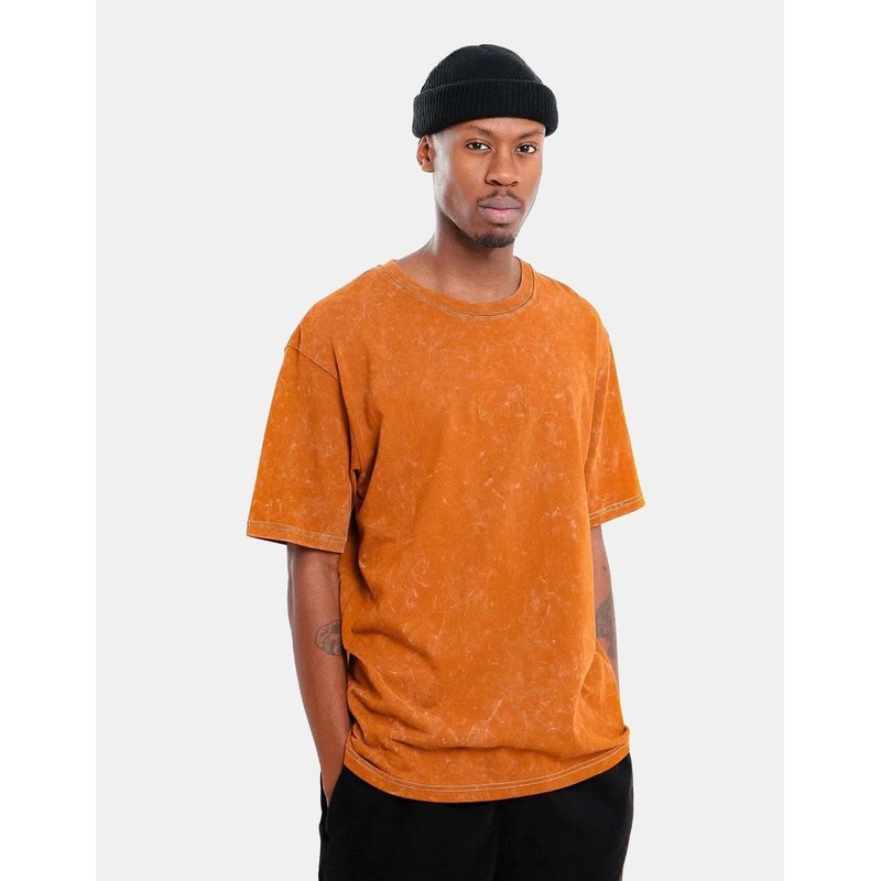Route One Organic Contrast Stitch T-Shirt – Caramel