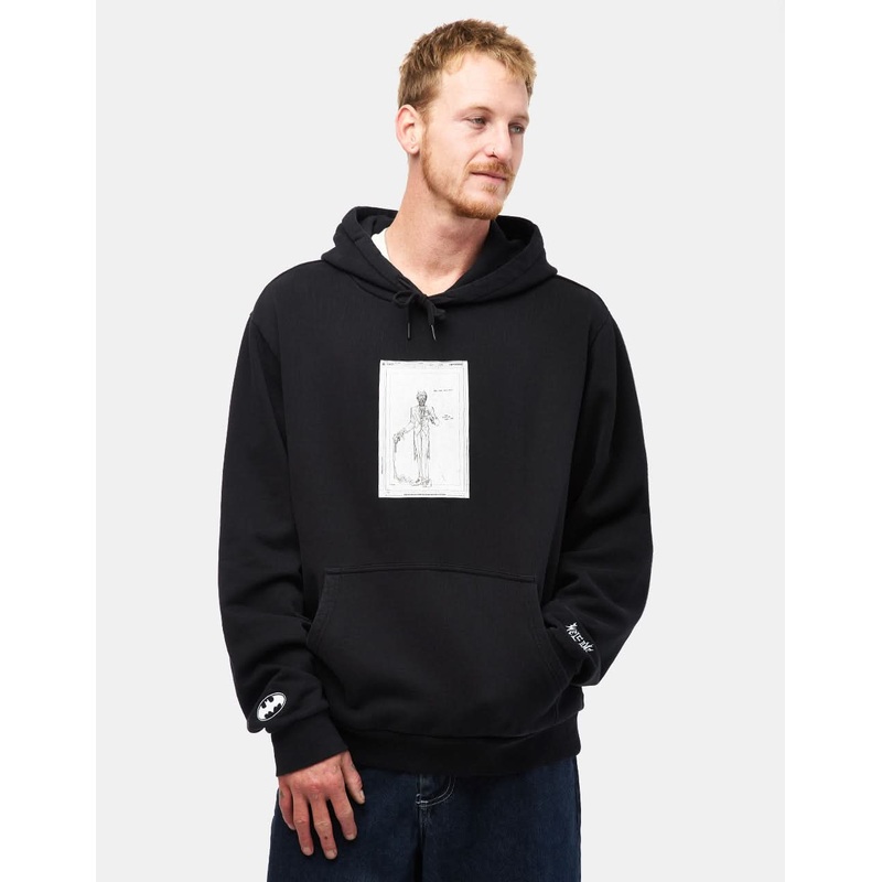 Welcome x Batman Devil Horns Pigment-Dyed Pullover Hoodie – Black