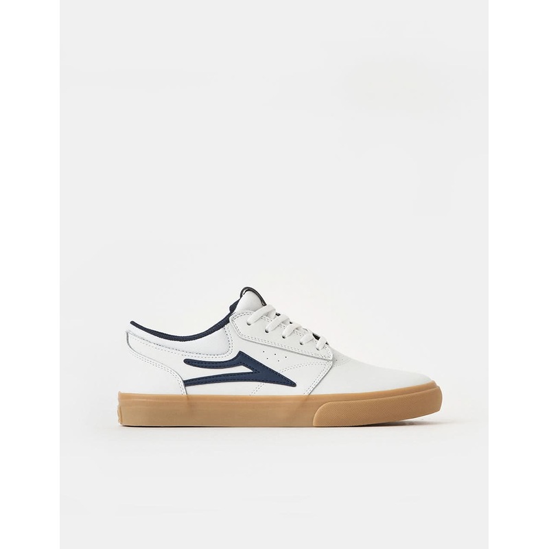 Lakai Griffin Skate Shoes – White/Gum Leather