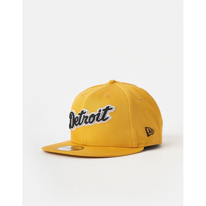 New Era 9Fifty Detroit Tigers Wordmark Patch Snapback Cap – Yellow Mustard