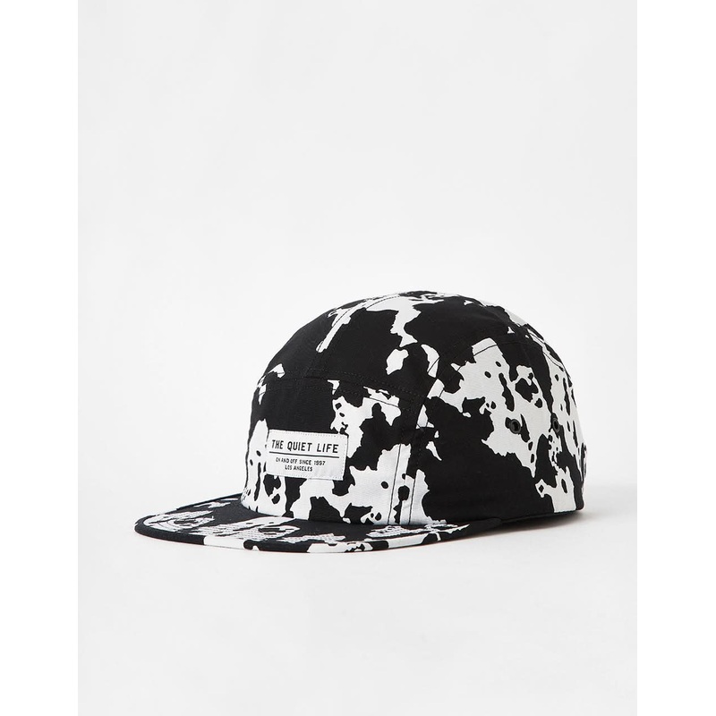 The Quiet Life Cow 5 Panel Cap – Black/White