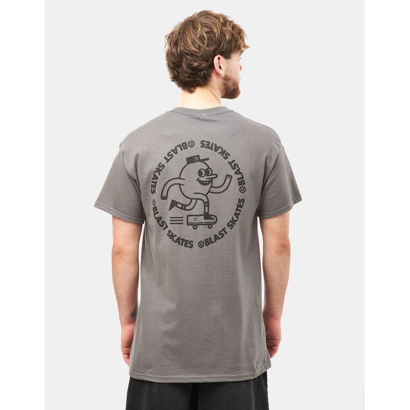 Blast Charcoal Round Logo T-Shirt – Black