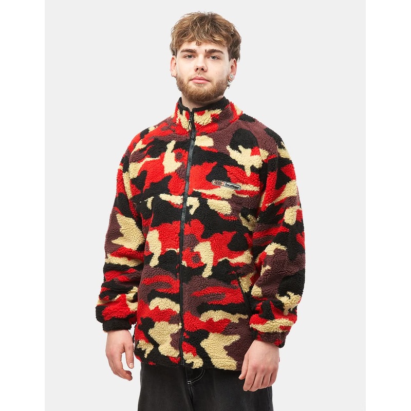 Butter Goods Camo Sherpa Jacket – Red