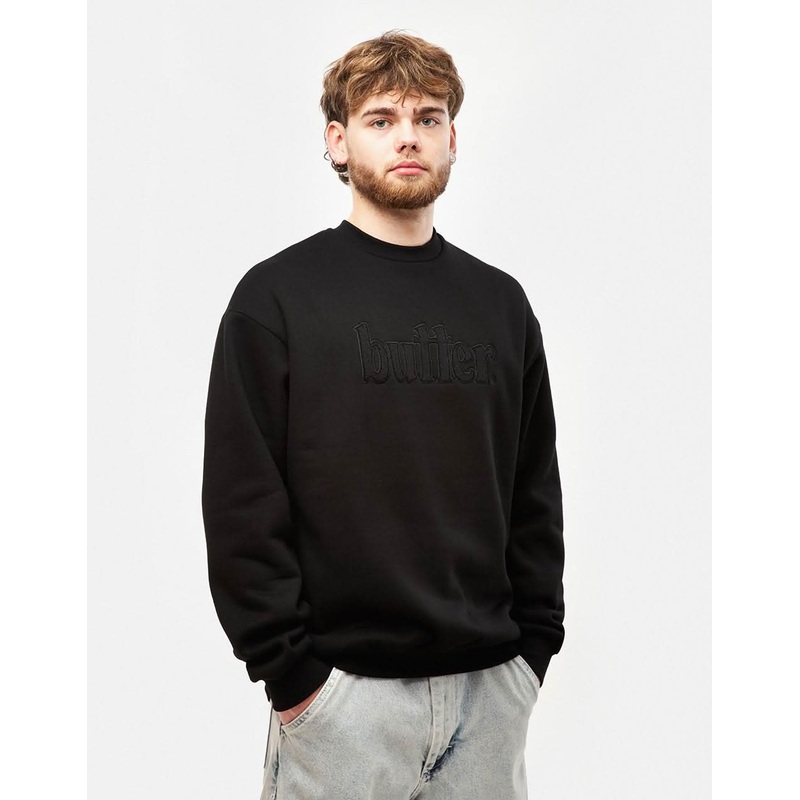 Butter Goods Cutout Applique Crewneck – Black