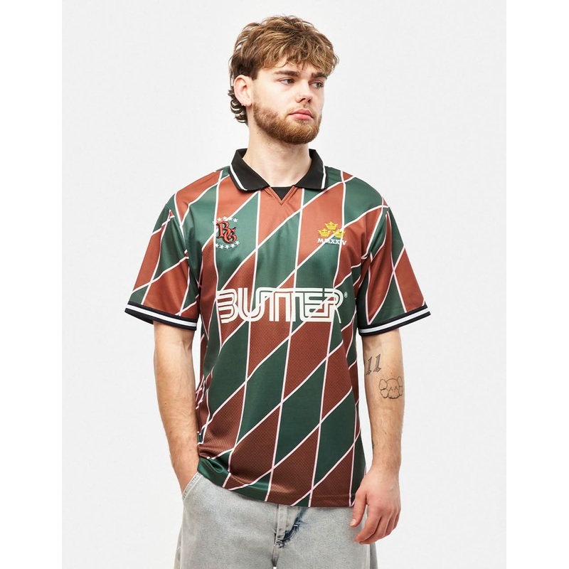 Butter Goods Football Jersey – Green/Brown