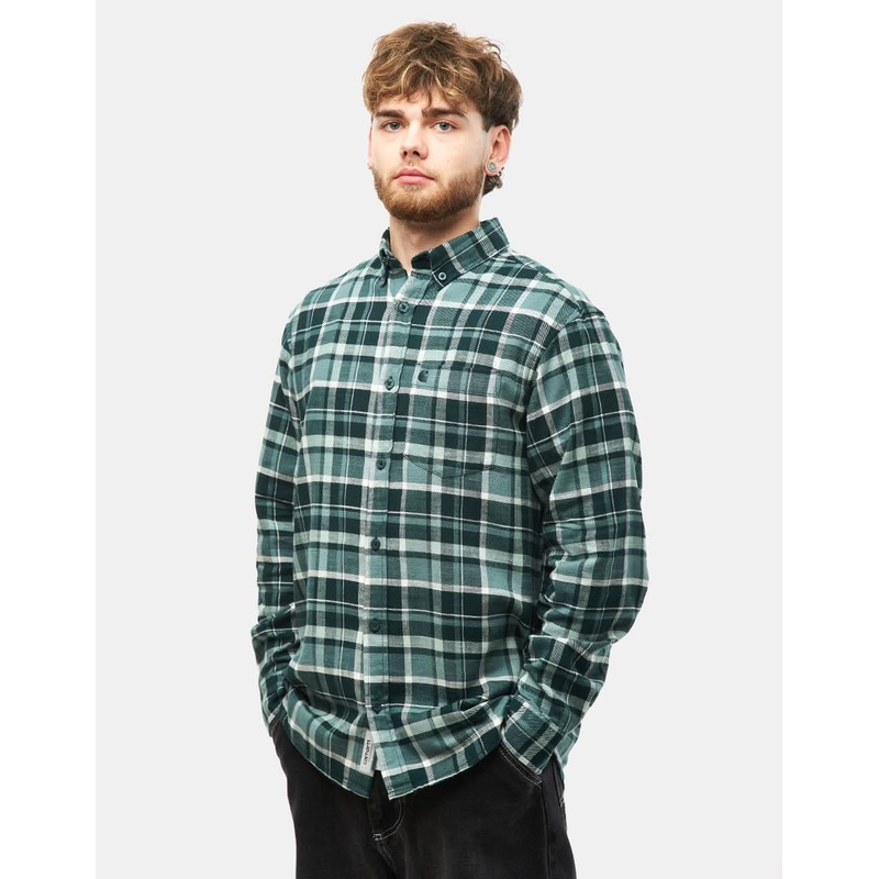 Carhartt WIP Fendrick L/S Shirt – Fendrick Check/Deep Lagoon