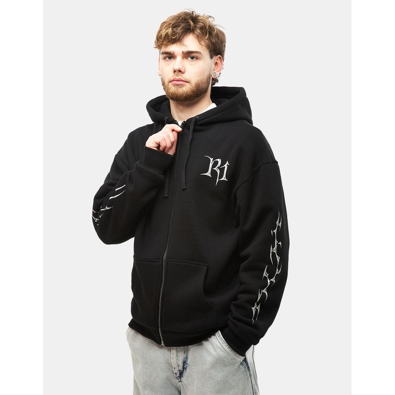 Route One Blades Zip Hoodie (400gsm) – Black