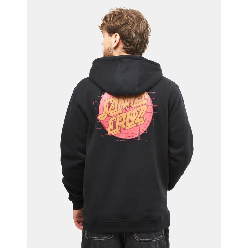 Santa Cruz Scrawl Brick Dot Center Pullover Hoodie – Black