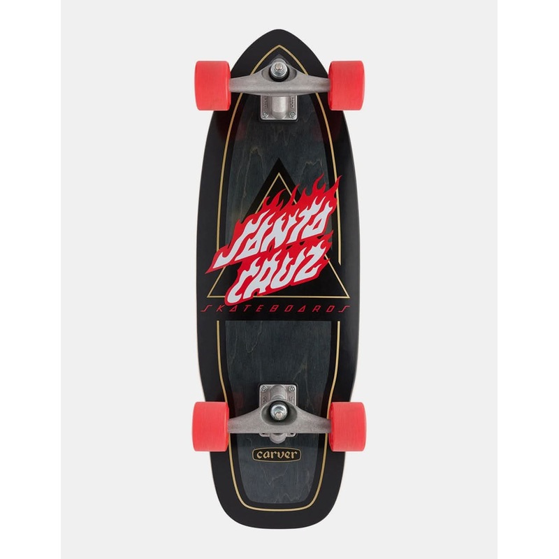Santa Cruz x Carver Flamed Not a Dot Cut Back SurfSkate Cruiser – 9.75 x 29.95″