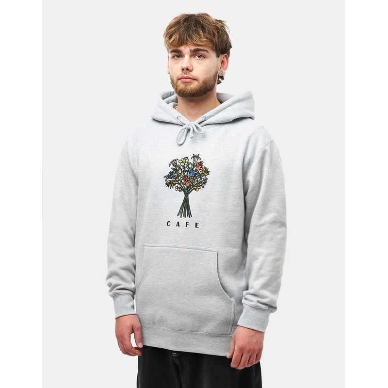 Skateboard Cafe Bouquet Pullover Hoodie – Heather Grey