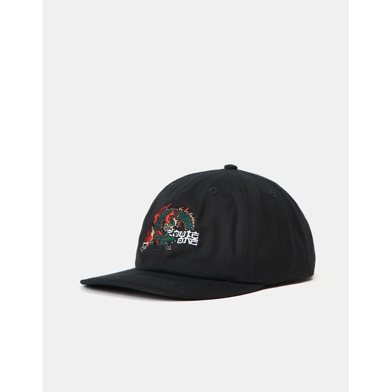 Route One Dragon 6 Panel Unstructured Cap – Black