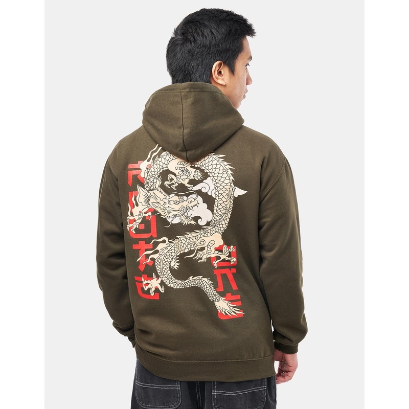 Route One Dragon Pullover Hoodie – Combat Green