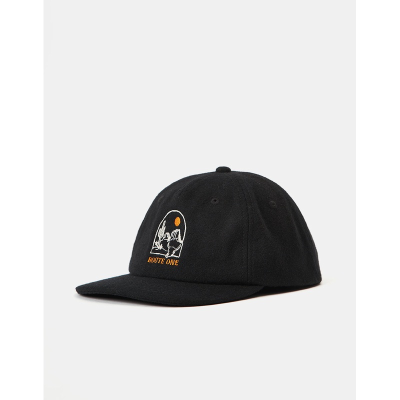 Route One Frontier Unstructured Melton Wool Cap – Black