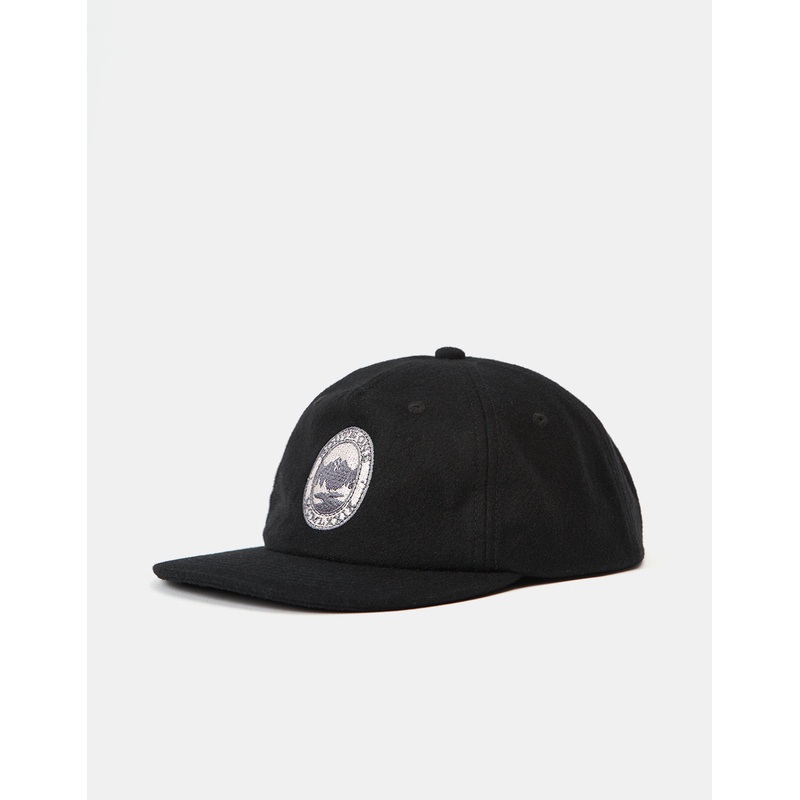 Route One Summit Unstructured Melton Wool Cap – Black