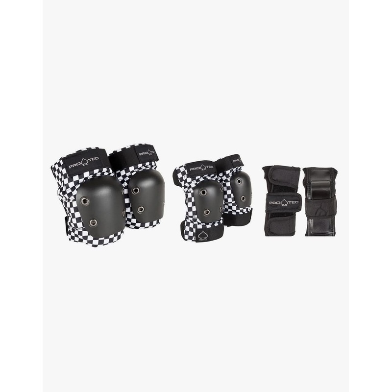 Pro-Tec Street Gear Junior Triple Pad Set – Checker/Black