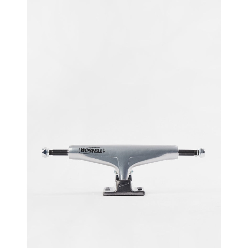 Tensor Stencil Mirror Alum Skateboard Trucks – Raw/Black Fade (Pair)