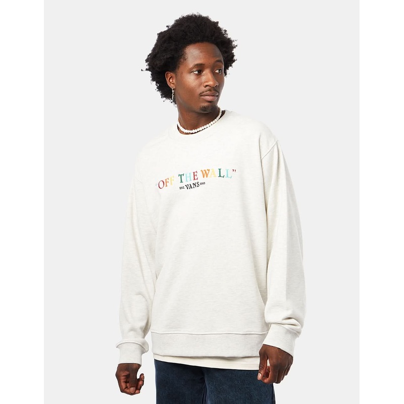 Vans Rainbow Script Crew – Oatmeal Heather