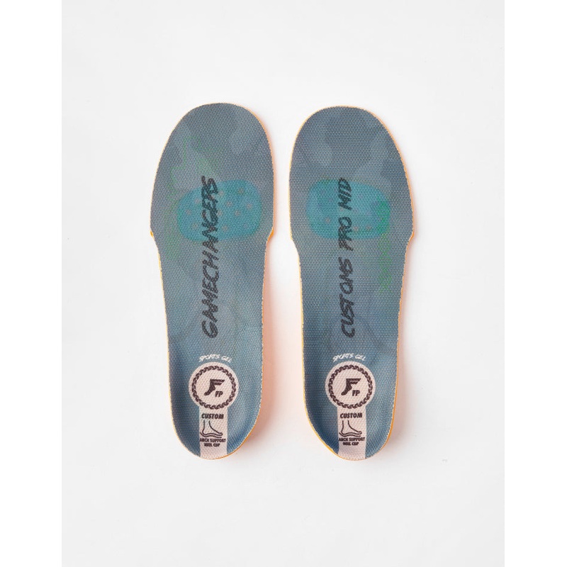 Footprint Gamechangers Elite Quantum Heel Sports Gel Mid 5-7mm Custom Orthotic Insoles – Grey/Black/White