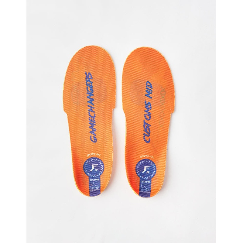 Footprint Gamechangers Elite Sports Gel Mid 5-7mm Custom Orthotic Insoles – Orange/Blue