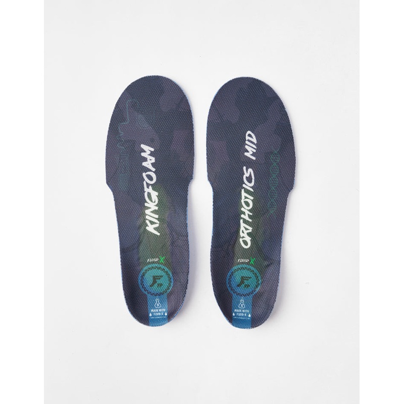 Footprint Kingfoam Fluid X Mid 5mm Orthotic Insoles – Black/White/Light Blue