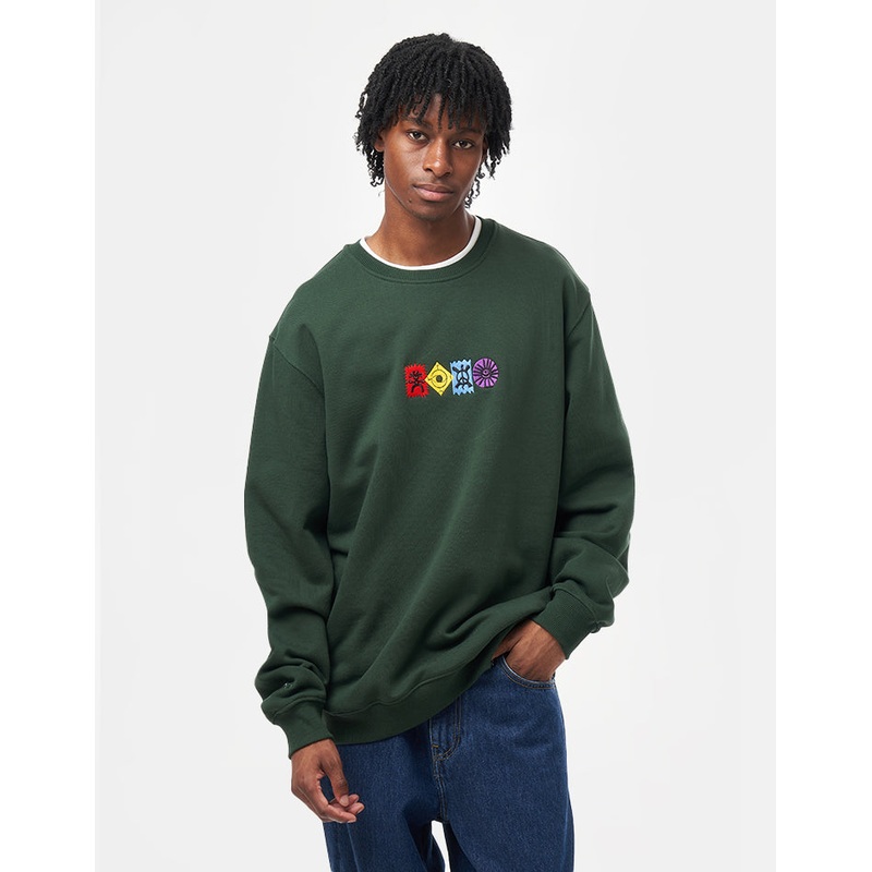 Route One Petroglyphic Heavyweight Sweatshirt – Forest Green
