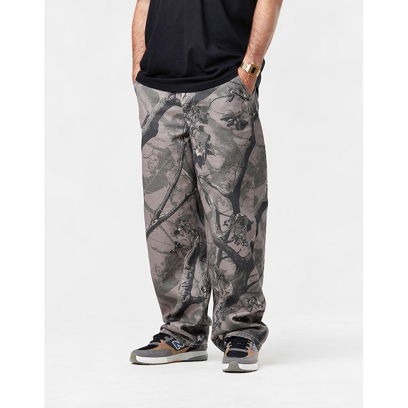 Route One Super Baggy Canvas Pants – Tree Camo (Black)